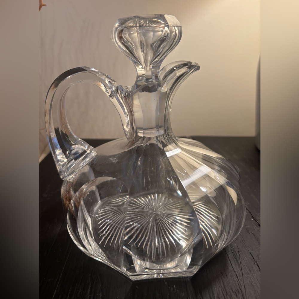 Vintage American cut glass ship style decanter
